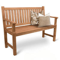 GARTENBANK Holz 2-3 Sitzer EGON Wetterfest 120cm Parkbank - Braun, Holz (120/92/52cm) - DELUKE