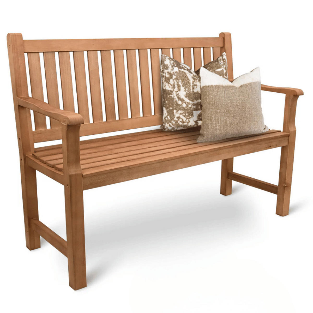 GARTENBANK Holz 2-3 Sitzer EGON Wetterfest 120cm Parkbank - Braun, Holz (120/92/52cm) - DELUKE