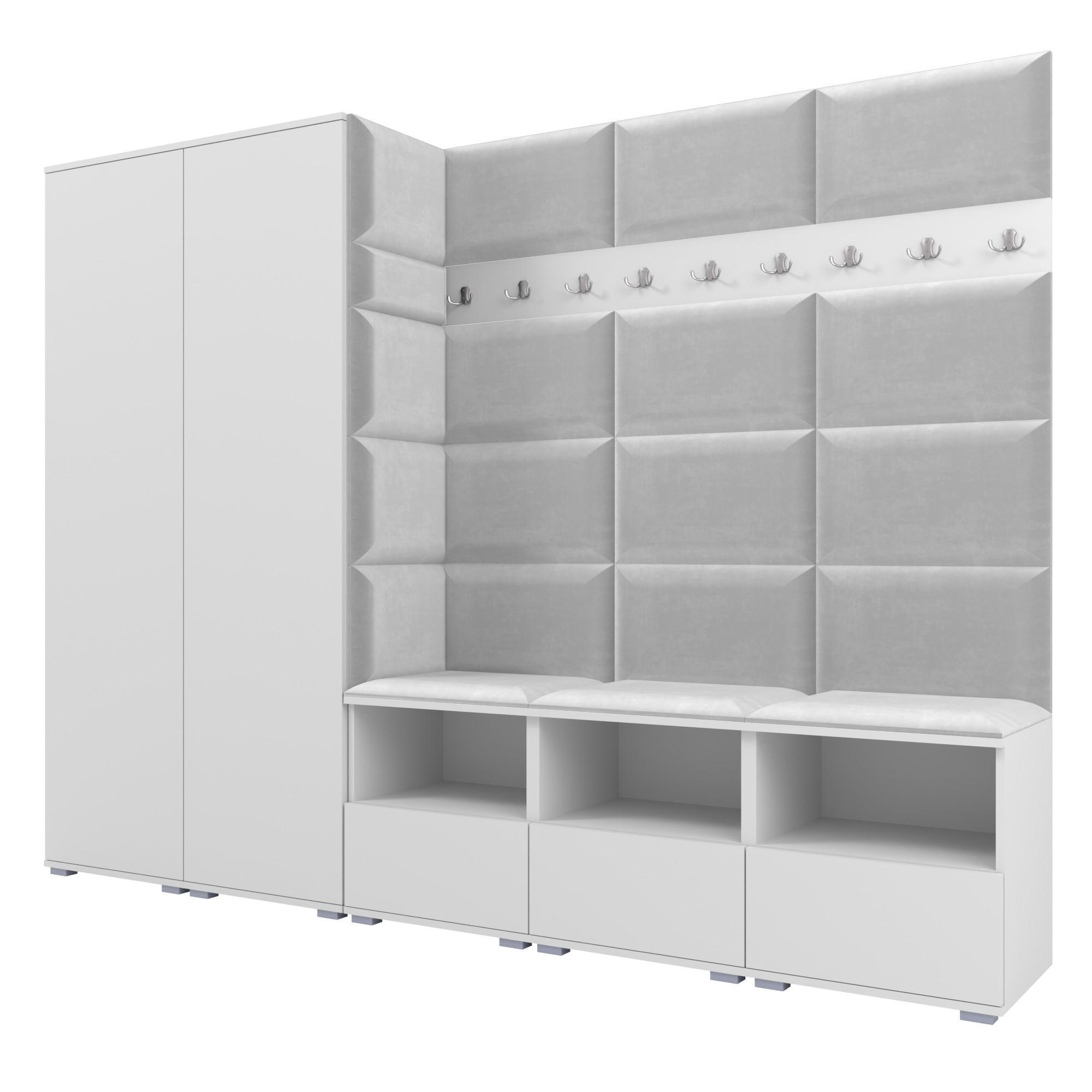 Ravio Garderobe Weiß, Hellgrau 250x187x40 cm