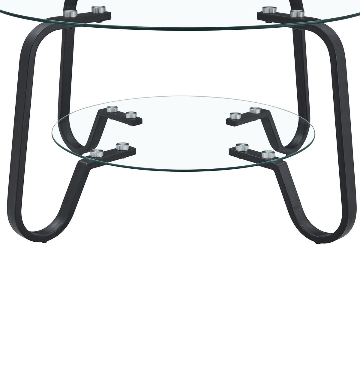 COUCHTISCH aus Metall in Transparent Ø80x45 cm mit 2 Ebenen - Transparent, Metall (80/80/45cm) - Modfu