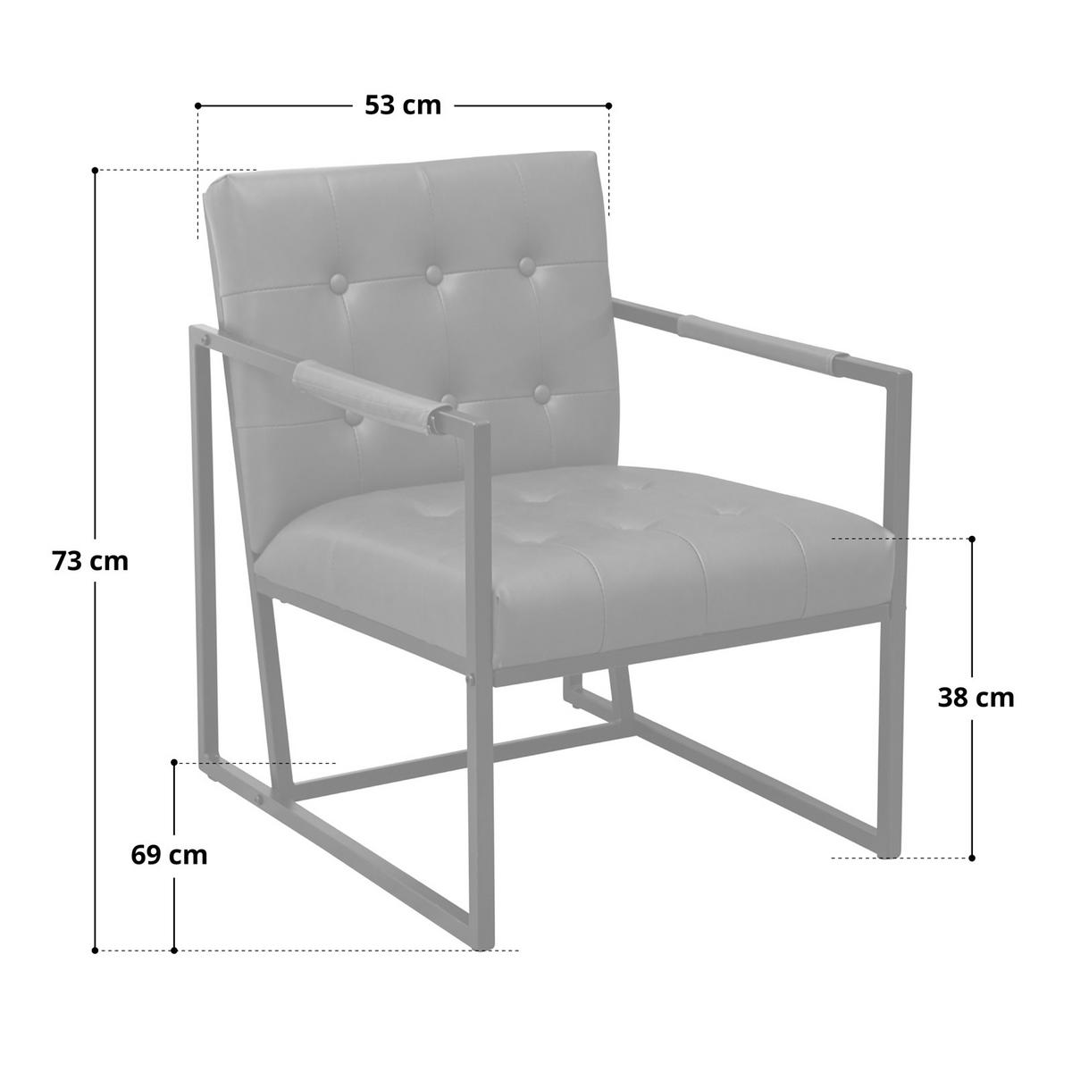 LOUNGESESSEL JONES Kunstleder Braun - Schwarz/Braun, Textil/Metall (53/73/69cm) - SVITA