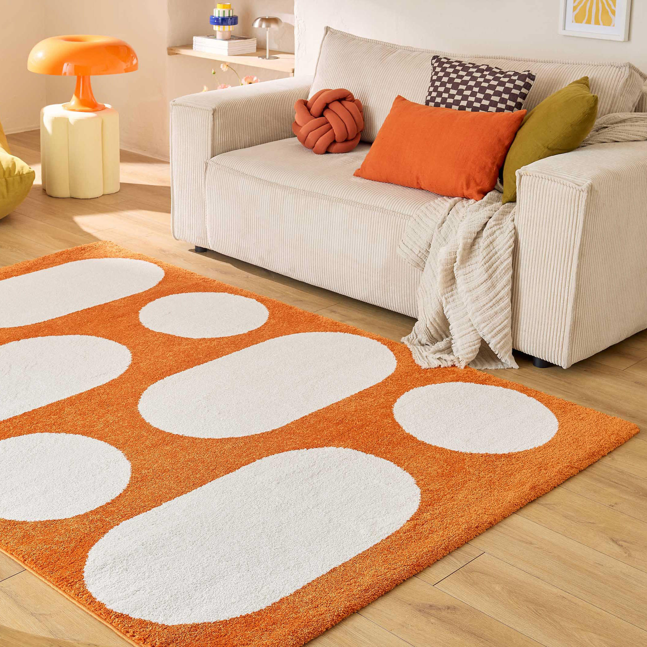 TEPPICH vintage geometrischer orange Groovy 160x230 cm - Orange, Textil (160/230cm) - Nazar Rugs