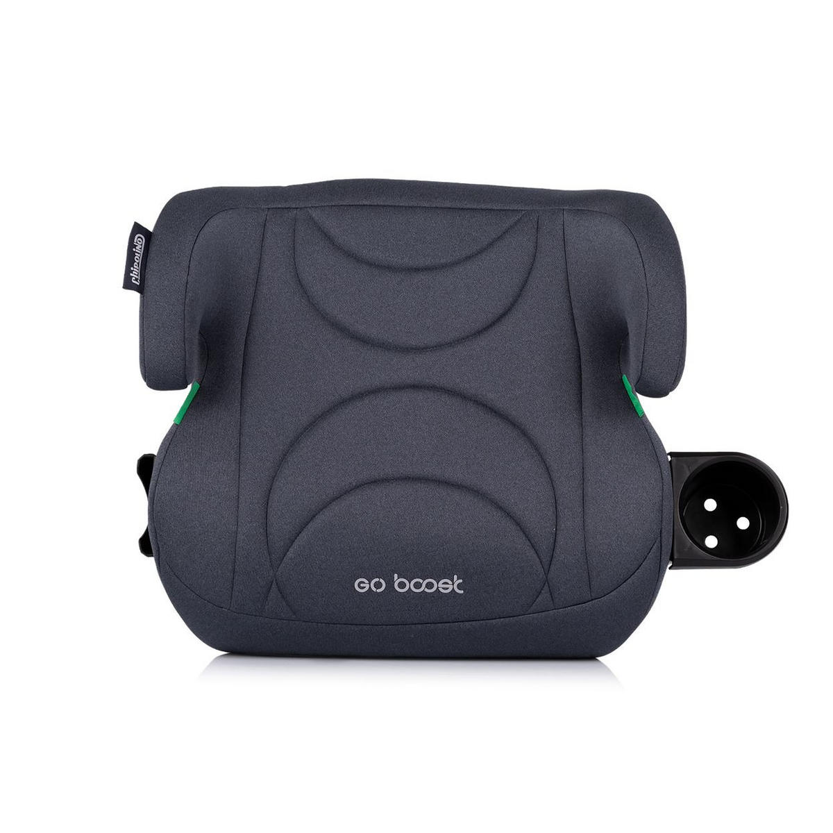 KINDERSITZERHÖHUNG Go Boost dunkelgrau i-Size (125-150cm) Getränkehalter waschbar - Grau, Kunststoff (42/20/38cm) - Chipolino