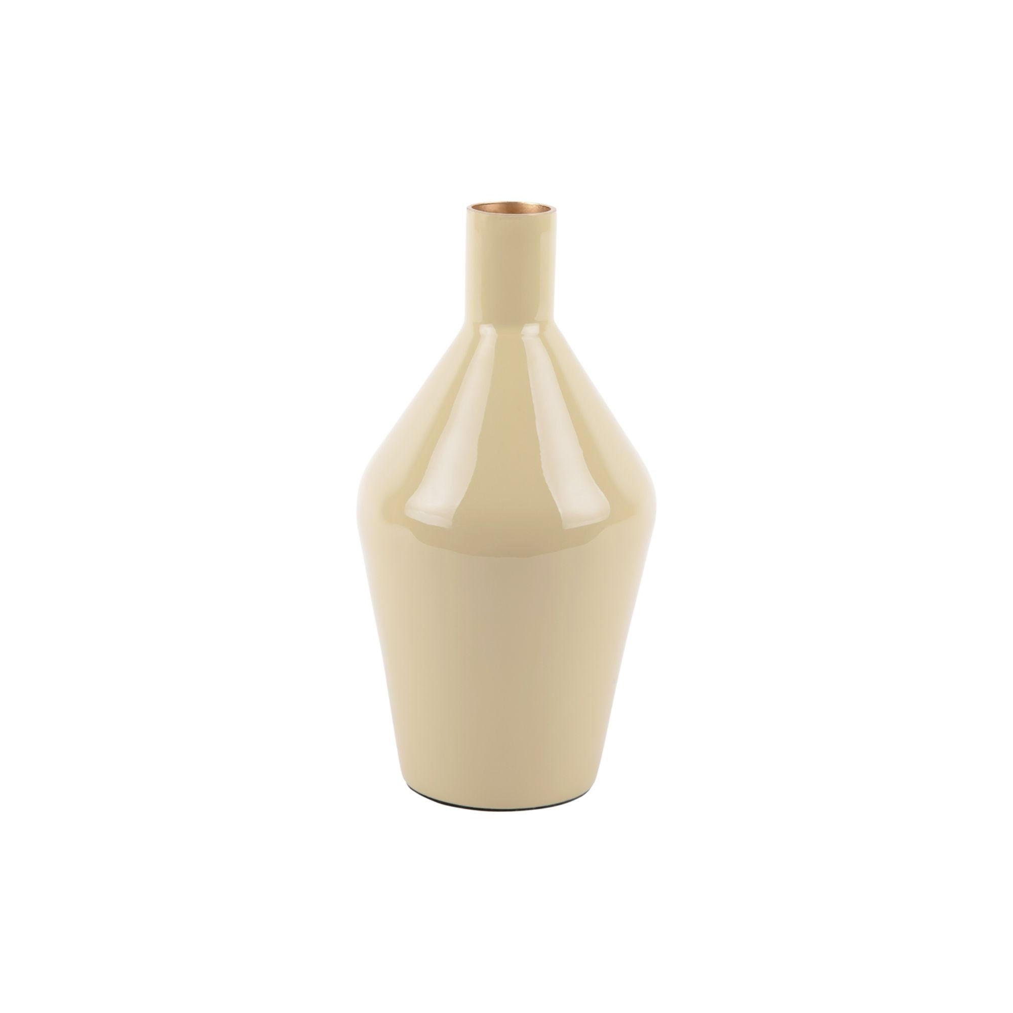 VASE Ivy Bottle Cone Braun 3/3/22 cm - Braun, Metall (22cm) - Present Time