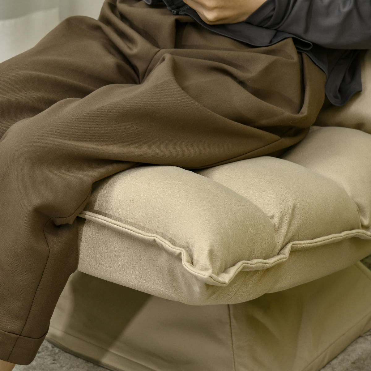 RELAXSESSEL Mikrofaserbezug Beige - Beige, Metall (70/95/62cm) - HOMCOM