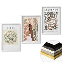 WANDBILDER 3er-Set - 40x60 cm Weißer Rahmen - Boho-Pastell-Minimalisten-Poster - Weiß, Kunststoff (40/60cm) - ArtPrintCave