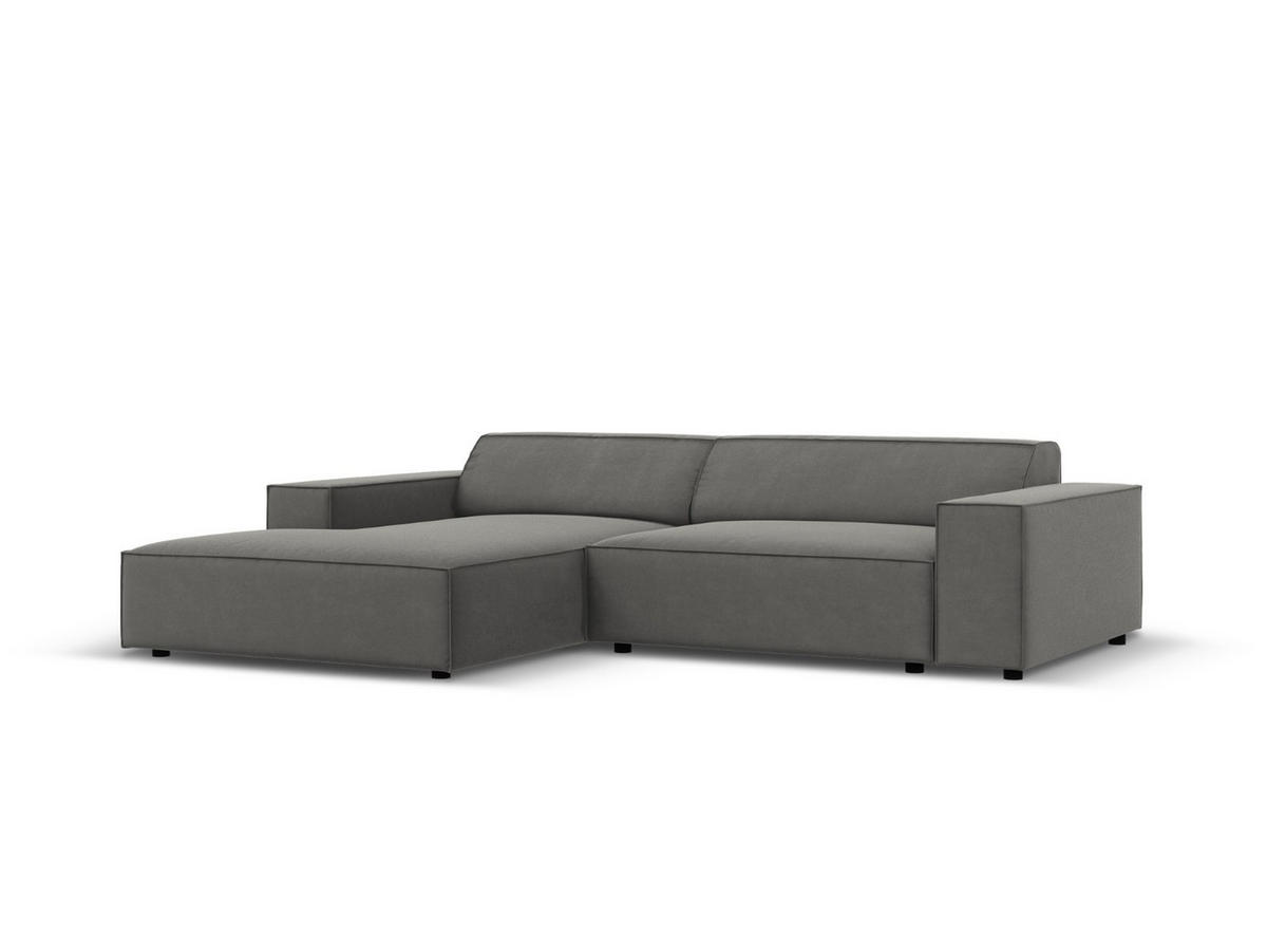 MODULARES-ECKSOFA links Jodie aus Samt hellgrau 3 Sitzplätze - Hellgrau, Textil (166/224cm) - Micadoni