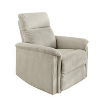 RELAX-FERNSEHSESSEL Federkern, Liegefunktion verstellbar durch halbautomatische Relaxfunktion B78/T93/H100 cm, Cord Beige / 15504 - Beige/Schwarz, Textil (78/100/93cm) - luma-home