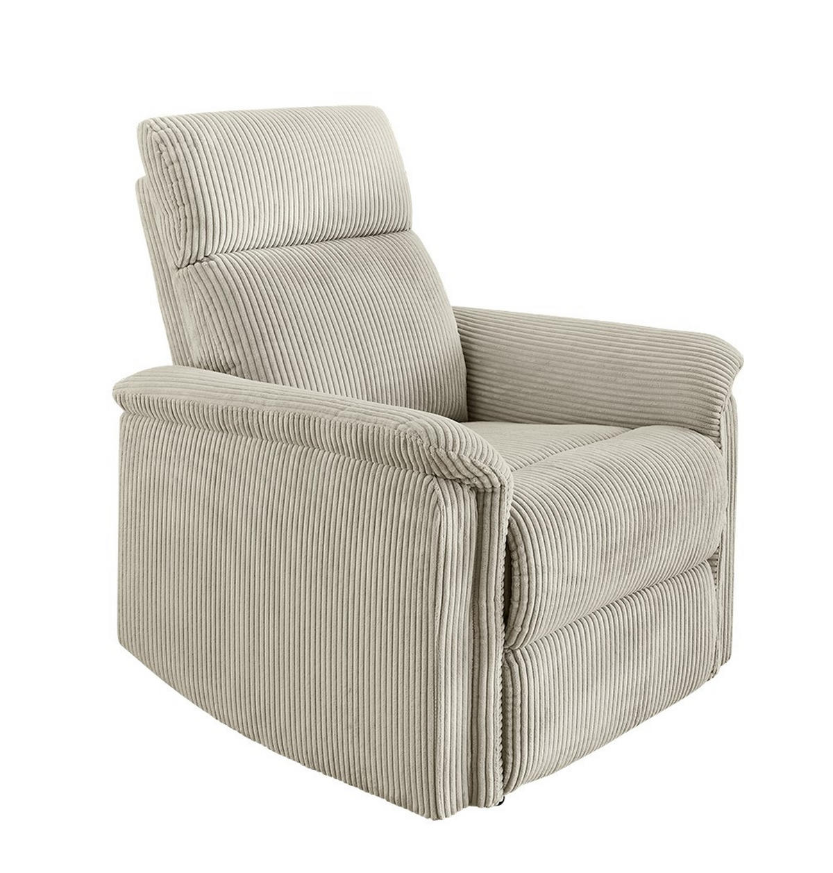 RELAX-FERNSEHSESSEL Federkern, Liegefunktion verstellbar durch halbautomatische Relaxfunktion B78/T93/H100 cm, Cord Beige / 15504 - Beige/Schwarz, Textil (78/100/93cm) - luma-home