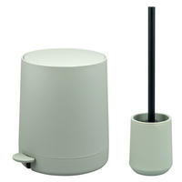 BAD-ACCESSOIRES-SET TESERO, Soft-Touch, salbei - Salbeigrün, Kunststoff (22.5/25.5/25cm) - eluno