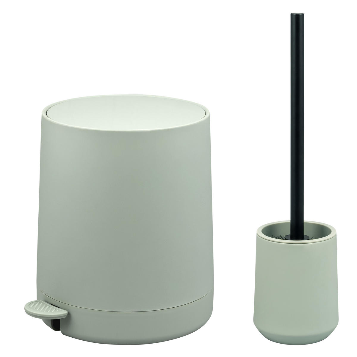 BAD-ACCESSOIRES-SET TESERO, Soft-Touch, salbei - Salbeigrün, Kunststoff (22.5/25.5/25cm) - eluno