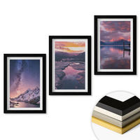 WANDBILDER 3er-Set - 20x30 cm Schwarzer Rahmen - Berge, Wasser, wunderschöne Landschaften - Schwarz, Kunststoff (20/30cm) - ArtPrintCave