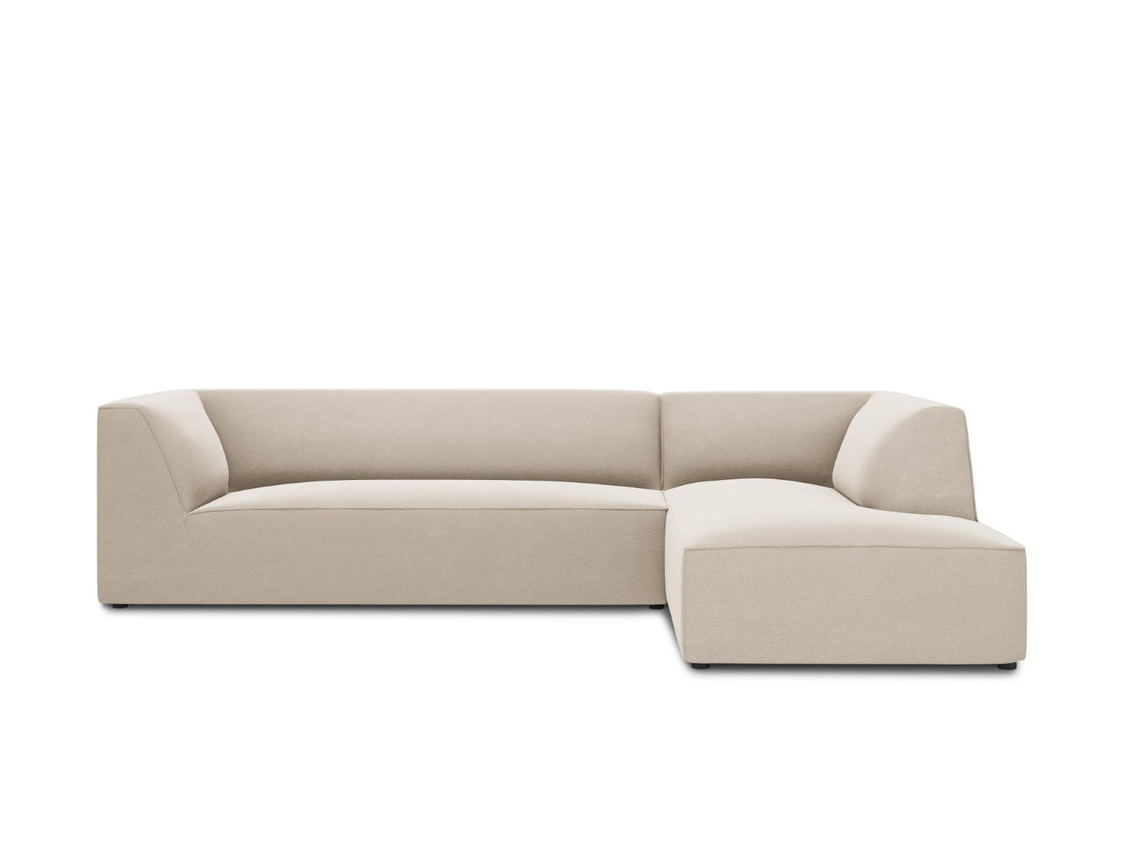 ECKSOFA rechts Ruby aus Samt beige 4 Sitzplätze - Beige, Textil (180/273cm) - Micadoni