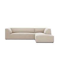 ECKSOFA rechts Ruby aus Samt beige 4 Sitzplätze - Beige, Textil (180/273cm) - Micadoni