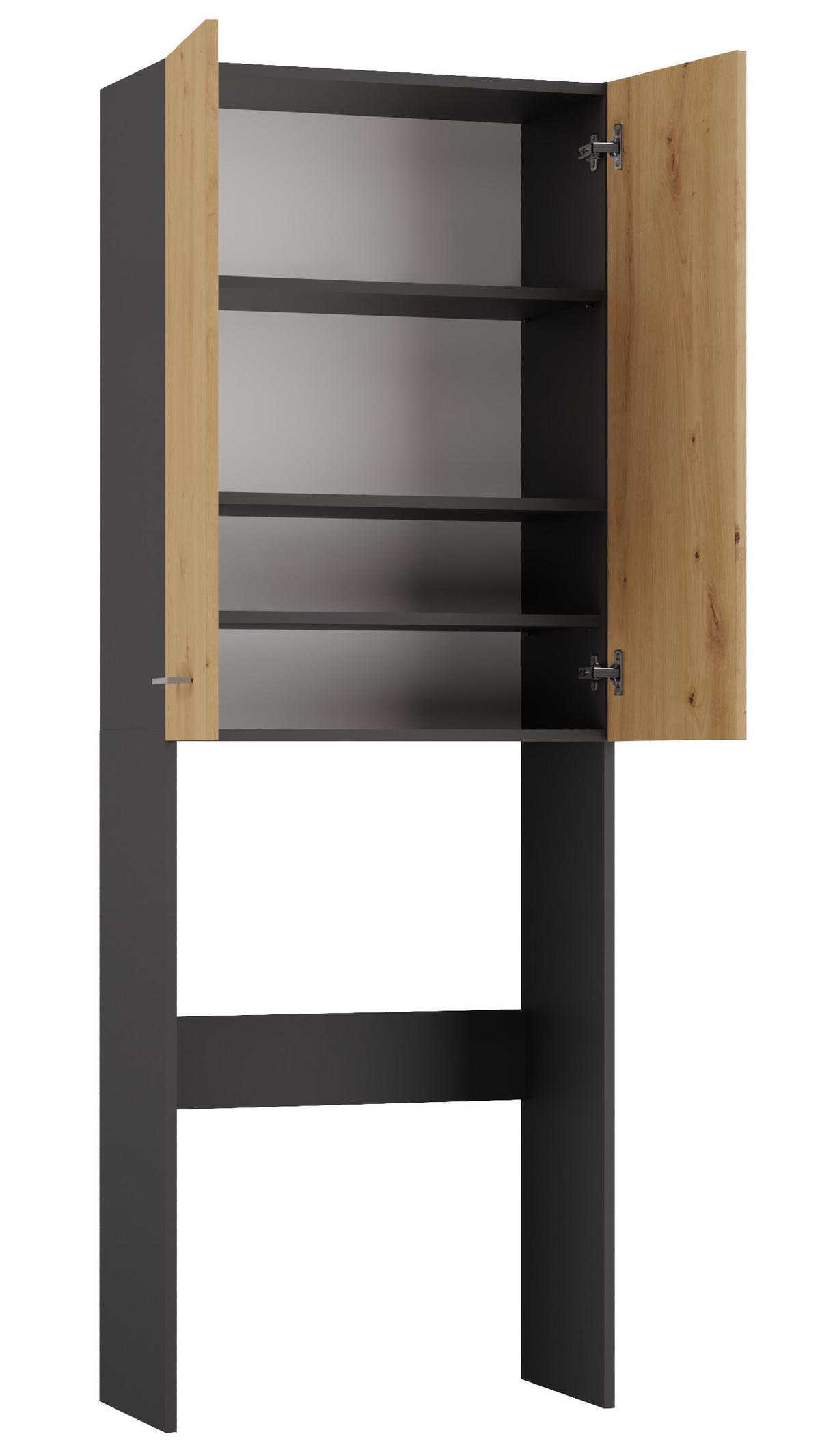 BADEZIMMERSCHRANK ÜBER WASCHMASCHINE POLA DD ANTHRAZIT / EICHE ARTISAN - Anthrazit/Eiche Artisan, Holzwerkstoff (64/180/30cm) - CDF