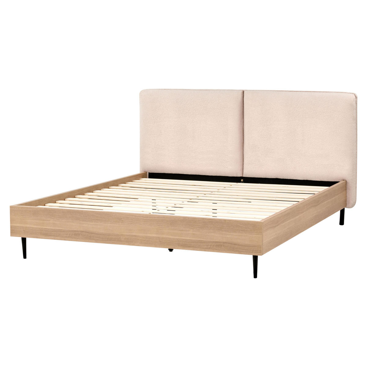 BETT mit Lattenrost 160x200 cm Beige Limanton - Beige, Textil (160/200cm) - Beliani