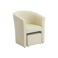 LOUNGE-SESSEL & Hocker - Kunstleder - Beige - JOVANA - Beige, Leder (65/74/64cm) - Vente-Unique