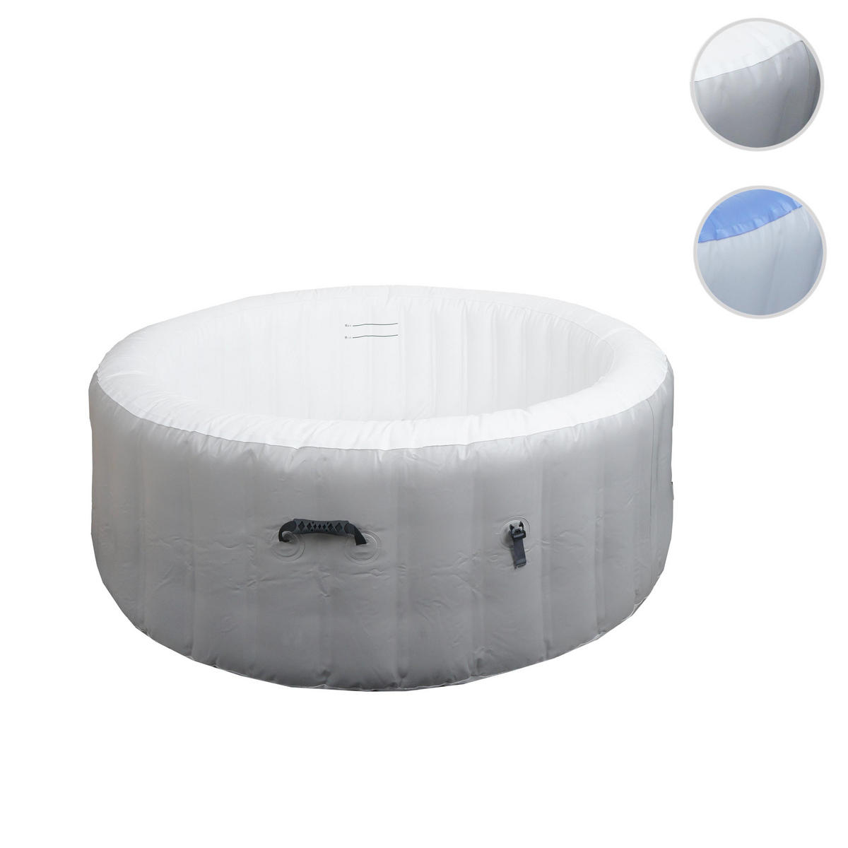 ERSATZ-WHIRLPOOL rund Grau, Weiß - Weiß/Grau, Textil (180/63/180cm) - MCW