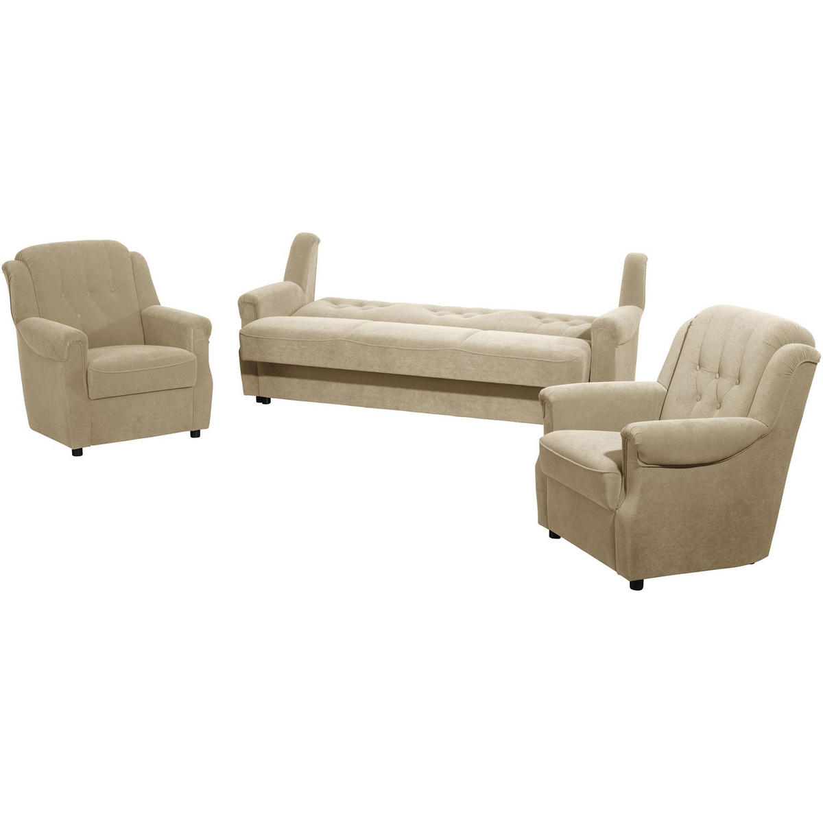 POLSTERSESSEL Kaylyn Flockstoff sand - Sandfarben, Kunststoff (81/89/83cm) - 58aufmkessel