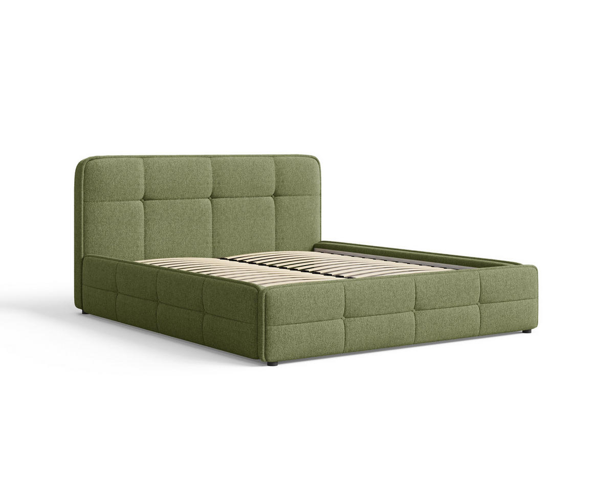 POLSTERBETT 17 140 x 200 cm – Aragon – Bett mit Federmechanismus und Stauraum - Olivgrün, Holz (140/200cm) - ROYAL24_MARKT