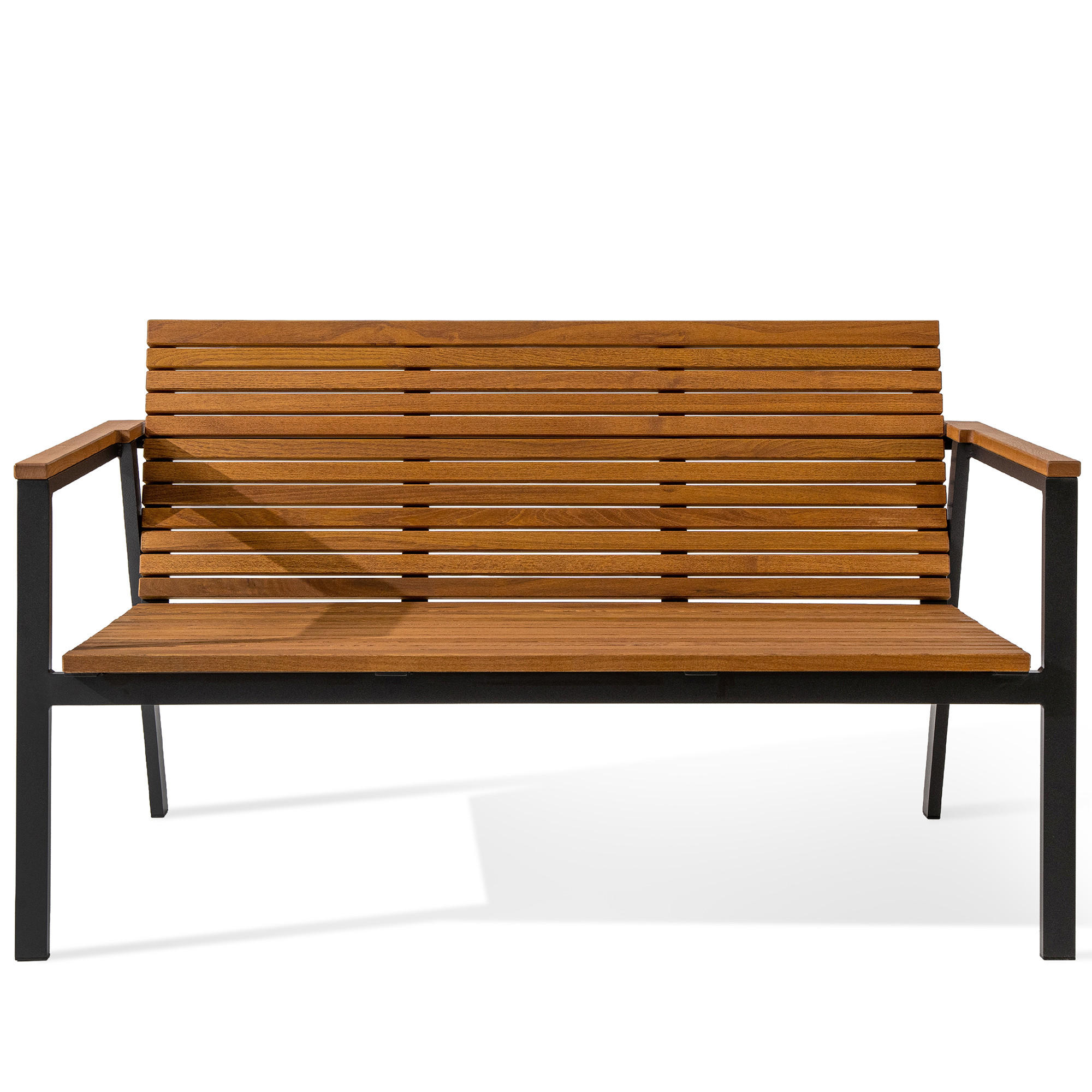 GARTENBANK ARIATO - Anthrazit/Braun, Holz/Metall (134/77/73cm) - KONSIMO®