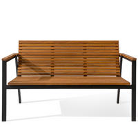 GARTENBANK ARIATO - Anthrazit/Braun, Holz/Metall (134/77/73cm) - KONSIMO®