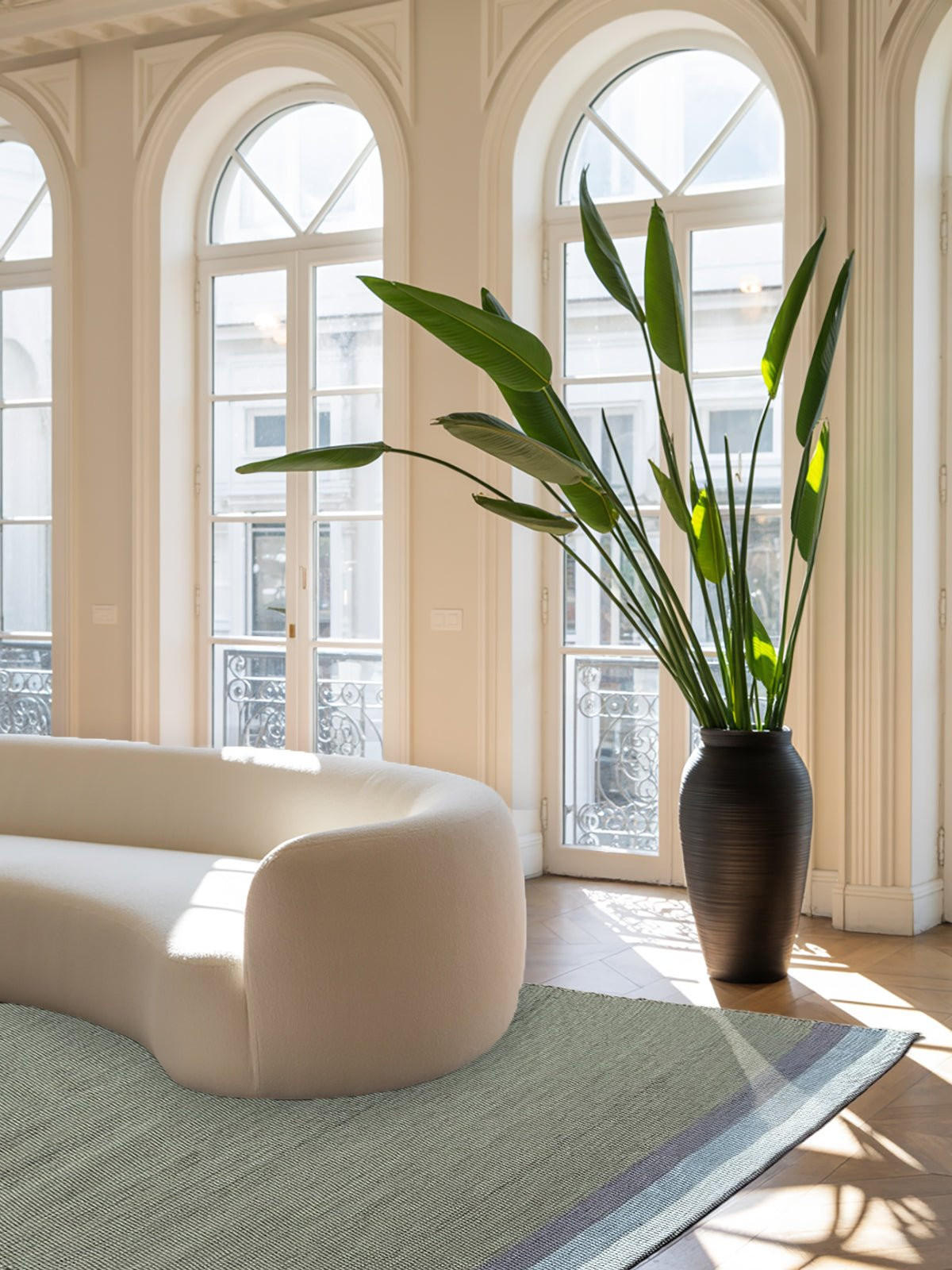 TEPPICH aus recycelter Baumwolle handgewebt grün - Grün, Naturmaterialien (140/200cm) - AFK Living