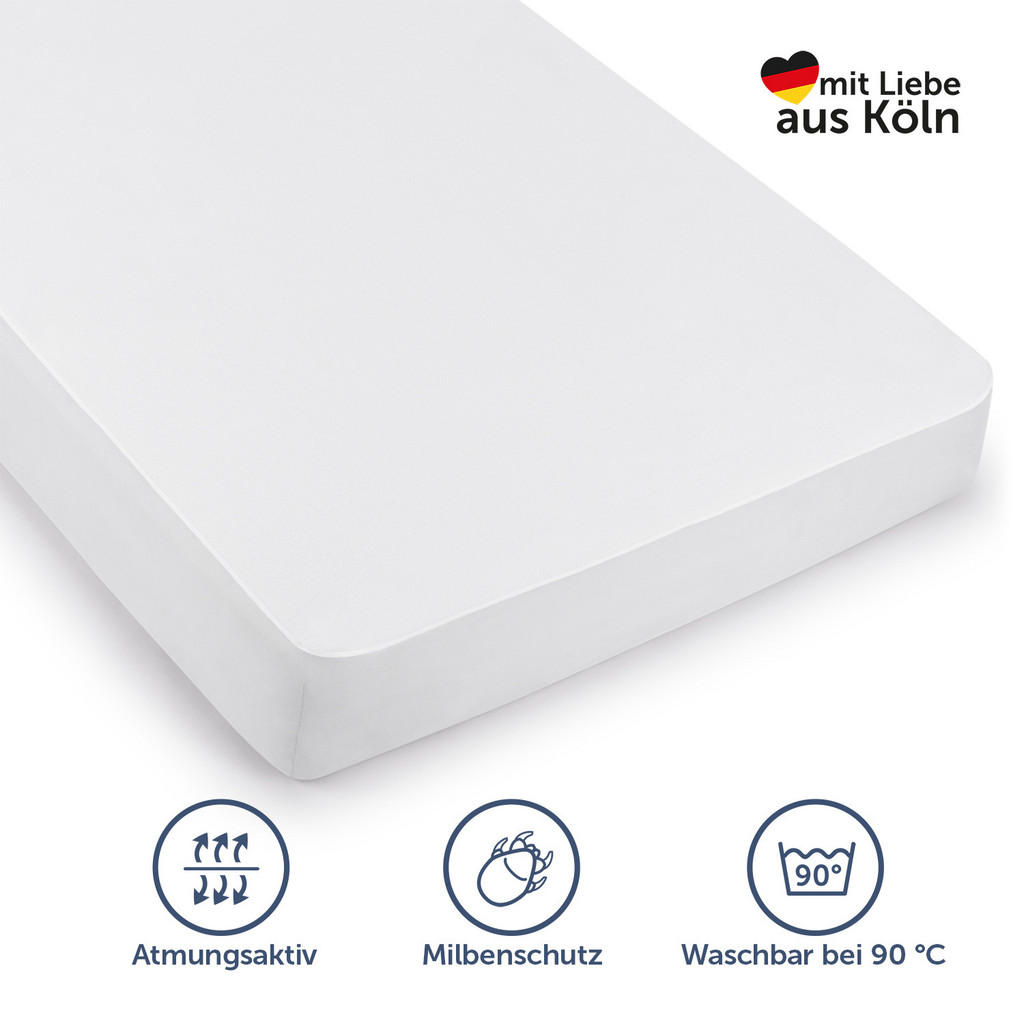 Thumbnail - Blumtal Matratzenschoner, Weiß, Textil, Rechteckig, 100x200 cm, Oeko-Tex® Standard 100, Schlafzimmer, Matratzen Shop, Ma...