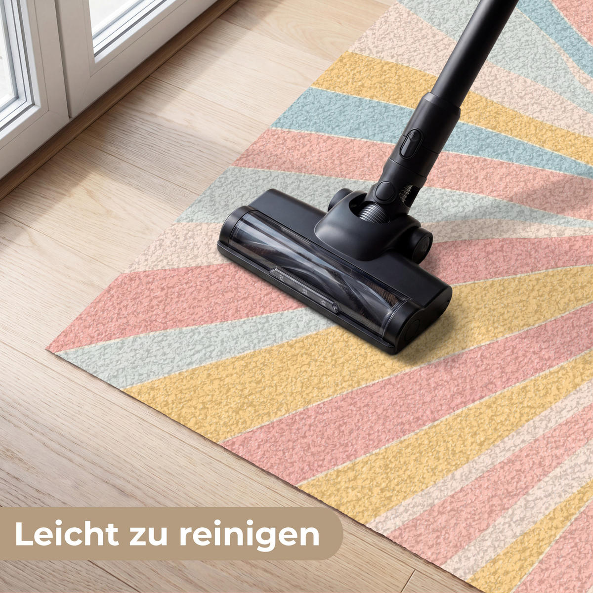 ROHOŽKA Ilustrace - Slunce - Pastelové barvy 120x80 cm - světle růžová, textil/umělá hmota (120/0.4cm) - MuchoWow