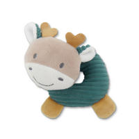 BABYRASSEL Tiere dunkelgrün Greifling aus Plüsch, leuchtende Farben, ab Geburt, weiche Haptik - Beige, Textil (8/6/11cm) - Lorelli