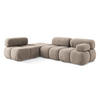 ECKSOFA Links Chenille Stoff Beige - Beige/Schwarz, Kunststoff/Textil (190/285cm) - LaMiaSofa