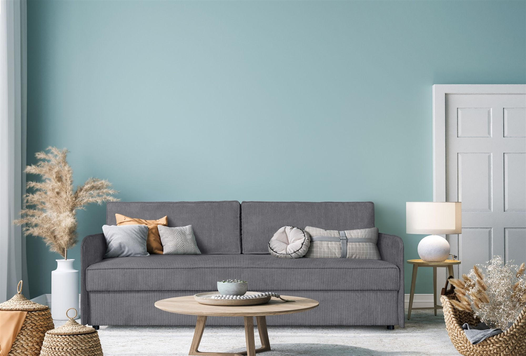 Thumbnail - Fun Möbel Sofa, Grau, Textil, 206x90x91 cm, Wohnzimmer, Sofas & Couches, Schlafsofas