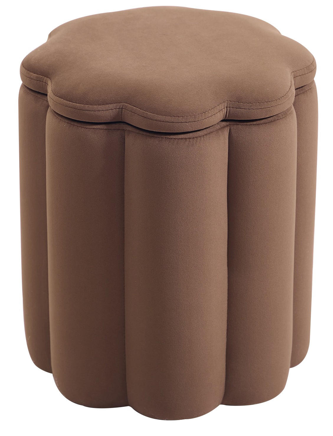 POUF Samt Gelb - Braun, Textil (35/39/35cm) - Nordlys