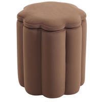 POUF Samt Gelb - Braun, Textil (35/39/35cm) - Nordlys