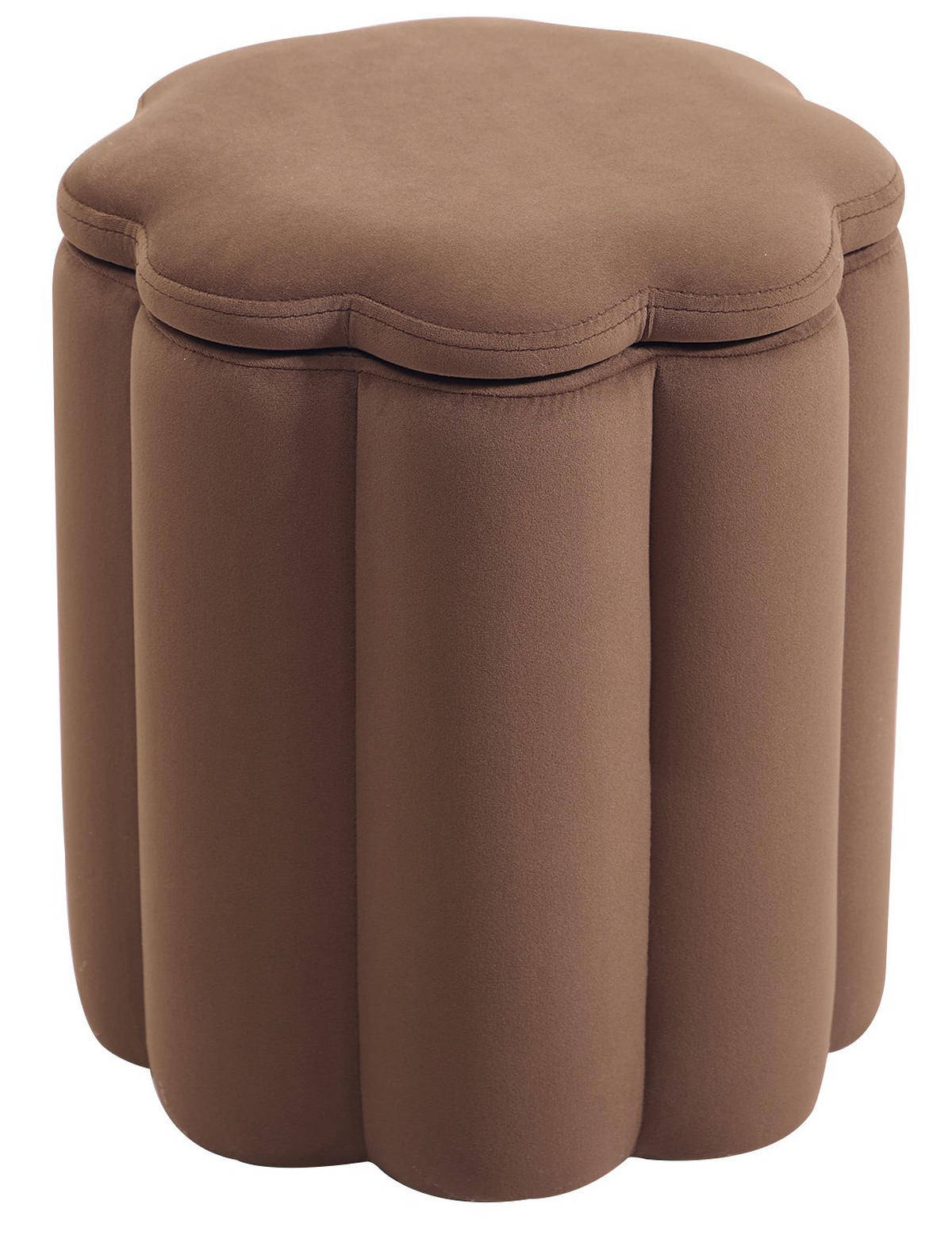 POUF Samt Gelb - Braun, Textil (35/39/35cm) - Nordlys