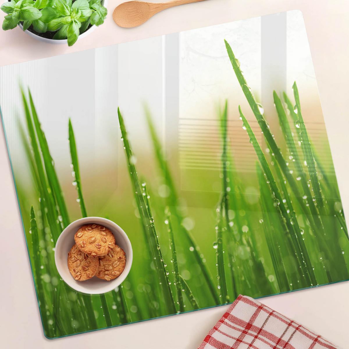 GLASPLATTE 60x52 cm Gras - Grün, Glas (60/0.4/52cm) - TULUP