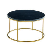COUCHTISCH - 60 cm, 80 cmcm x 80 cm, 60 cmcm - Marmor - Schwarz, Goldfarben - ANGELA - Goldfarben/Schwarz, Stein (80/60/45cm) - Vente-Unique