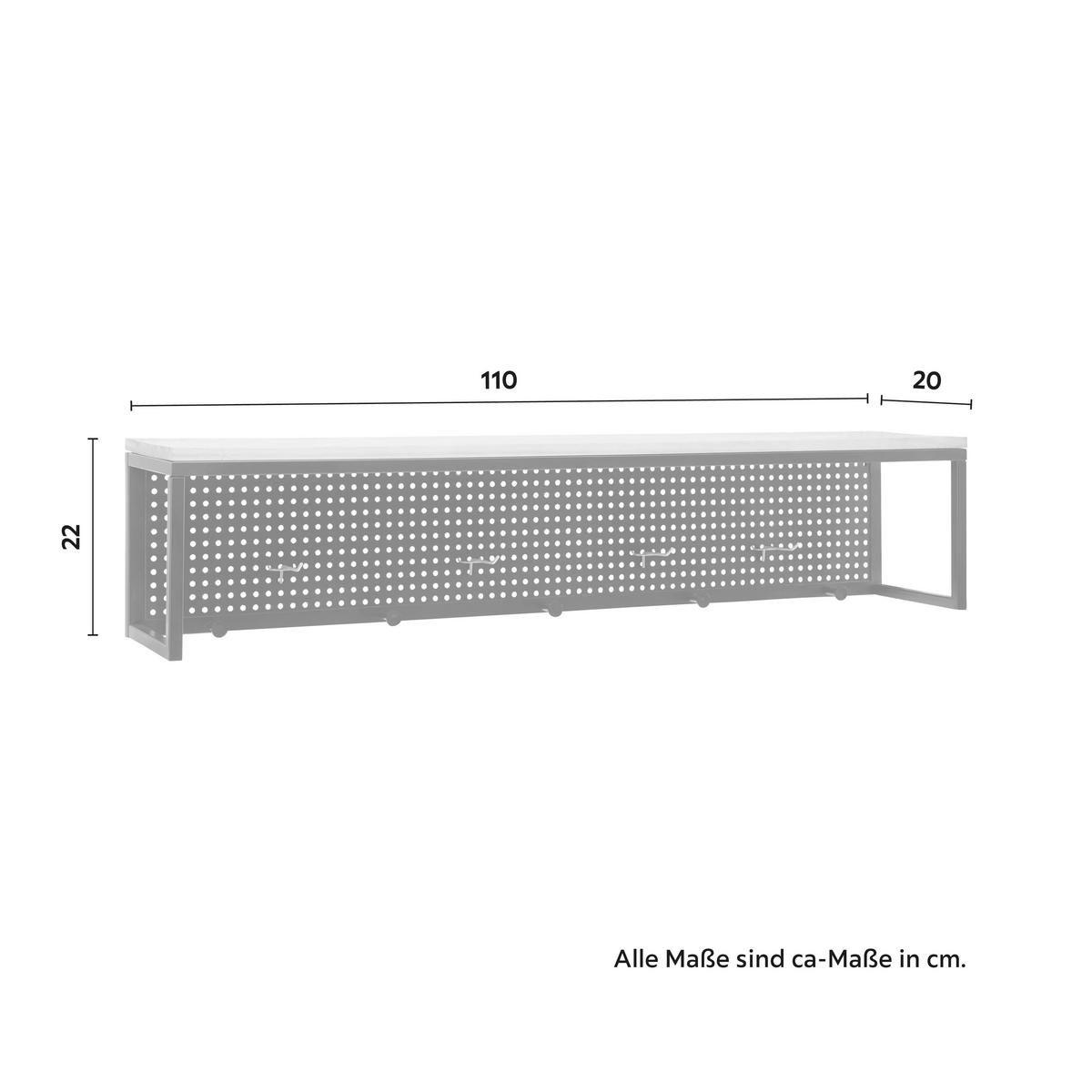 GARDEROBE Lorenzo ca. 110 / 22 cm Metall/Kiefer - Schwarz, Holz (110/22/20cm)