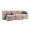 3-SITZER SOFA Chenille Stoff Beige - Schwarz/Cappuccino, Holzwerkstoff/Kunststoff (244/75/94cm) - Makamii
