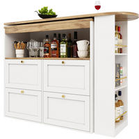 STEHTISCH / Bartisch 138/39/104 cm in Weiß mit 4 Schubladen und Drehregal - Weiß, Holzwerkstoff (39/105/102cm) - BEAOK