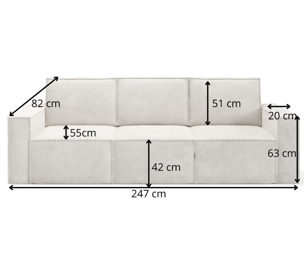 SOFA Orto Hellgrau, Zweisitzer Polstersofa - Hellgrau, Holzwerkstoff/Textil (178/93/82cm) - Bettso