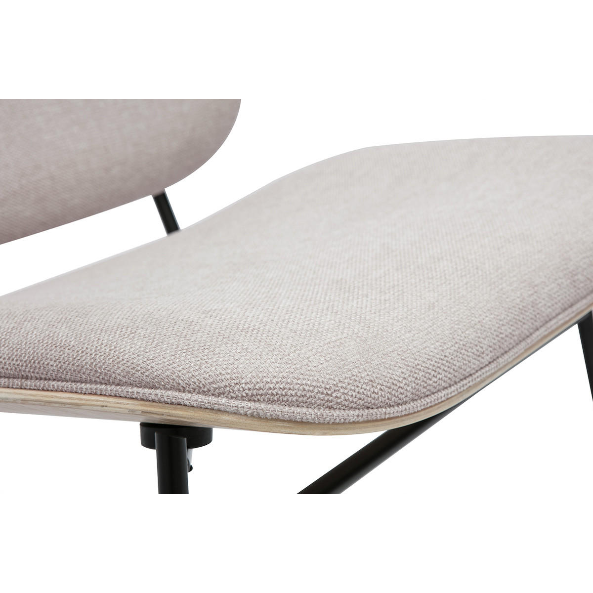 SESSEL Stoff Samtstruktur Beige Metall Schwarz SHELBY - Beige, Textil (67/68/61cm) - Miliboo