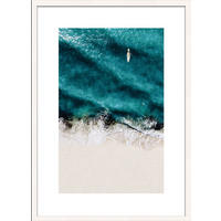 POSTER mit Rahmen 50x70 cm Strandlandschaft Türkis - Blau, Holz (51/71cm) - artissimo