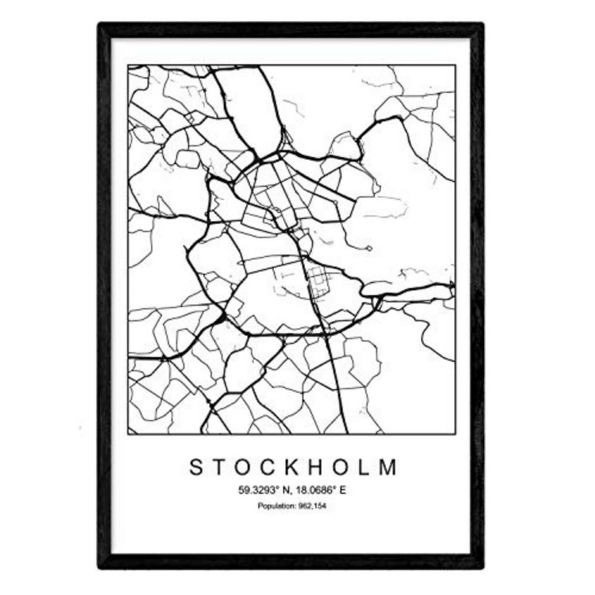 POSTER Stockholm Skandinavischen Stil A3 Rahmenlos - Klar, Papier (29.7/5/42cm) - Nacnic