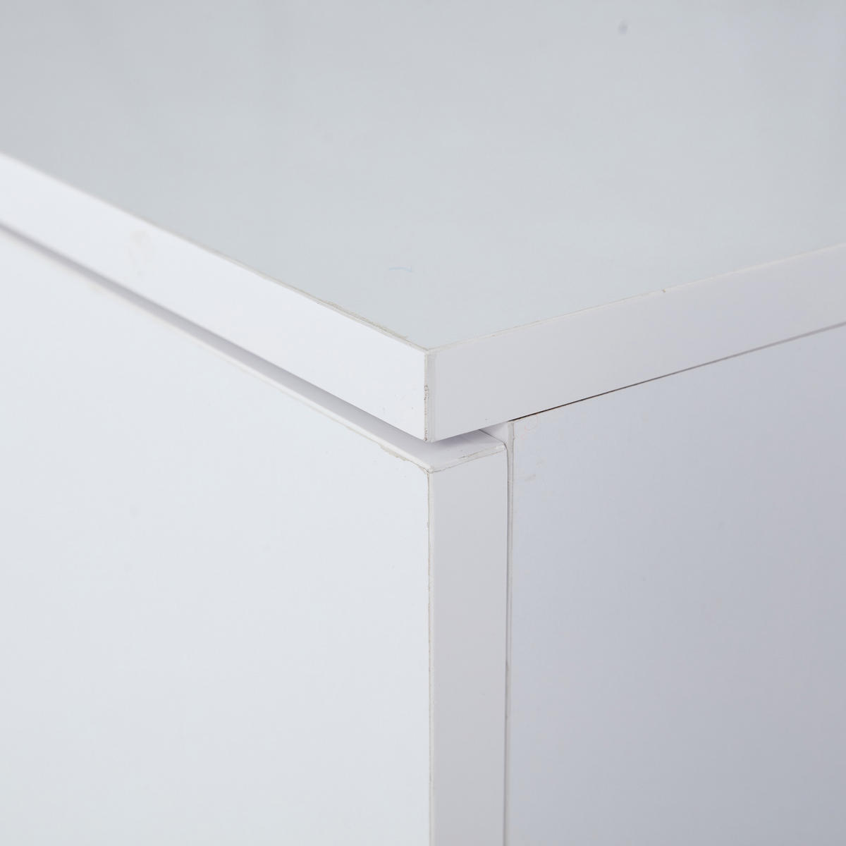 COUCHTISCH in Weiß LED-Kaffeetisch mit 2 Schubladen und Acrylplatte für Wohnzimmer und Schlafzimmer, B100/T50/H35cm - Weiß, Holzwerkstoff/Kunststoff (50/100/35cm) - STILVORA