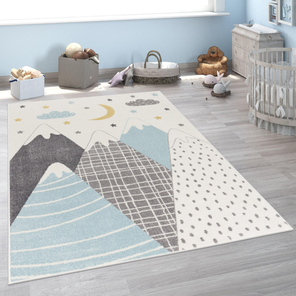 Thumbnail - Paco Home Kinderteppich, Blau, Textil, Rechteckig, 200x280 cm, strapazierfähig, für Fußbodenheizung geeignet, Teppiche &...