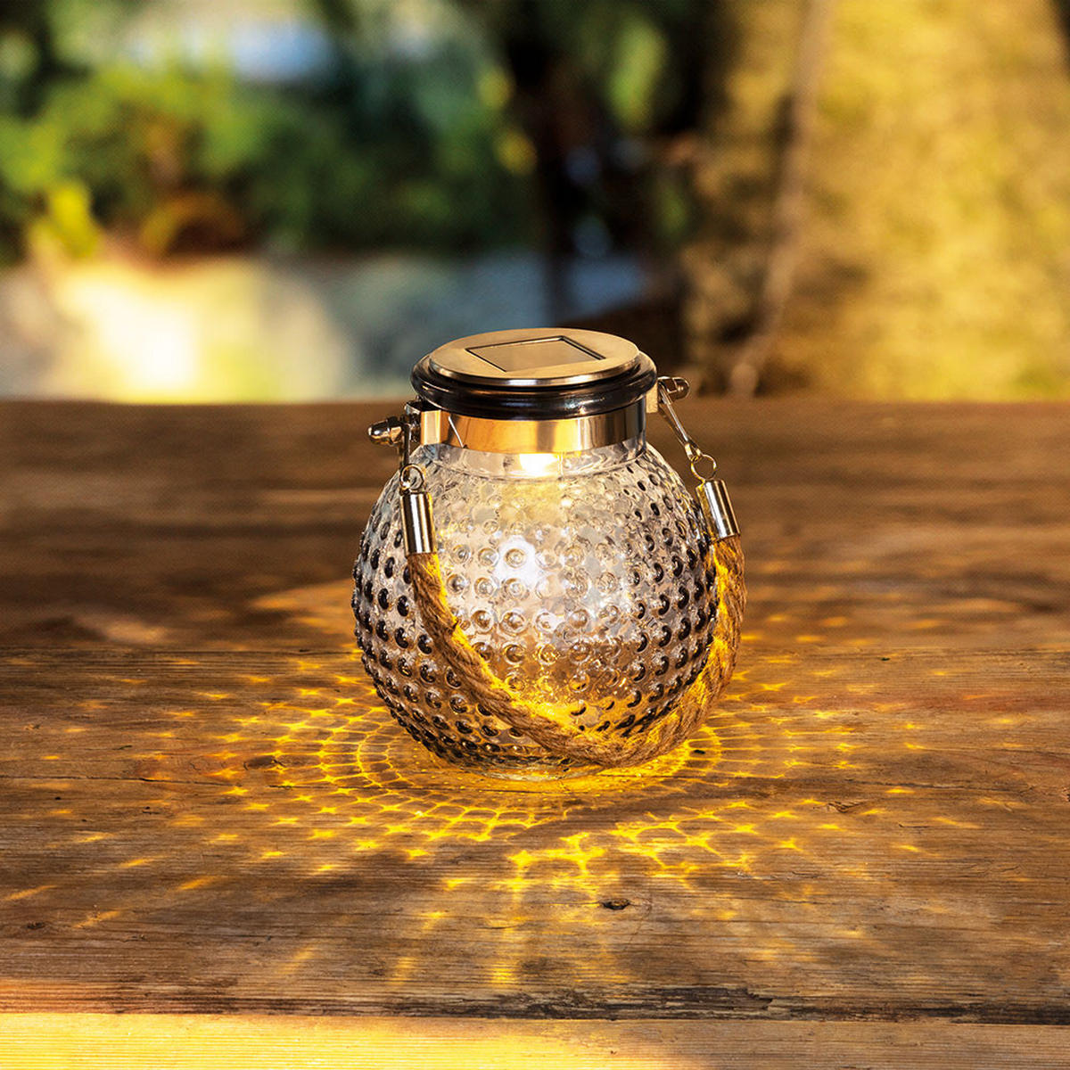 2X LATERNE Glas Klar Solar-LED H 12,5 cm - Klar, Glas (10.5/10.5/12.5cm)