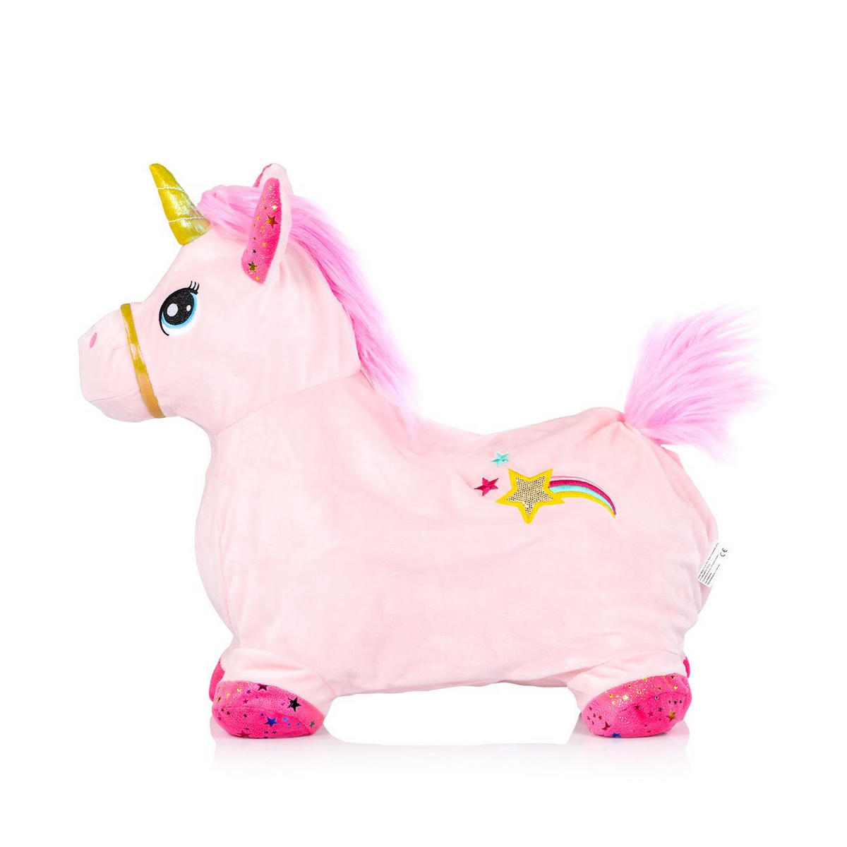 HÜPFSPIELZEUG Hüpftiere rosa Musik, Geräusche, aufblasbar, Plüschbezug, ab 12 Monate, bis 50 kg - Rosa, Textil (27/57/50cm) - Chipolino