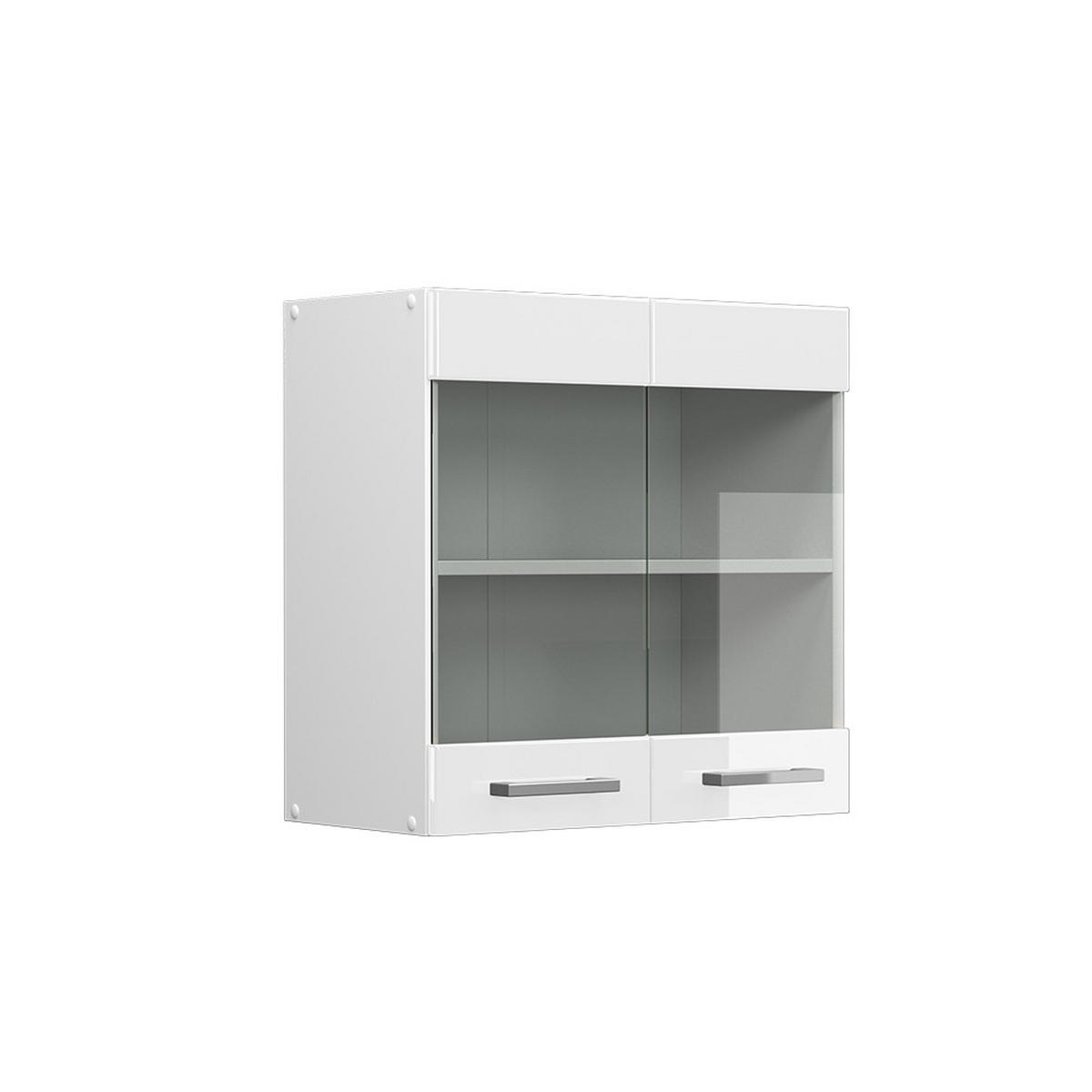 KÜCHENGLASSCHRANK R-Line Weiß Hochglanz 60 cm - Weiß Hochglanz/Weiß, Holzwerkstoff (60/60/31cm) - Vicco