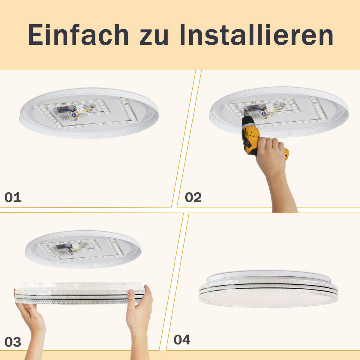 LED-DECKENLEUCHTE Andreas 40/40/6 cm - Weiß, Kunststoff (40/40/6cm) - Nettlife